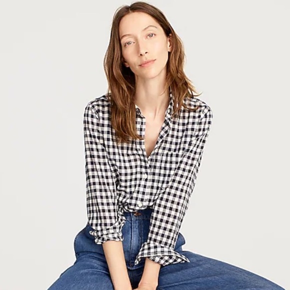 J. Crew Tops - J. Crew Classic-fit boy shirt in crinkle gingham